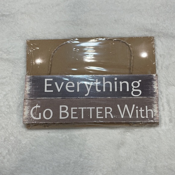 NIP Everything go Better with Coffee Wood sign wall hanging plaque - Picture 2 of 3